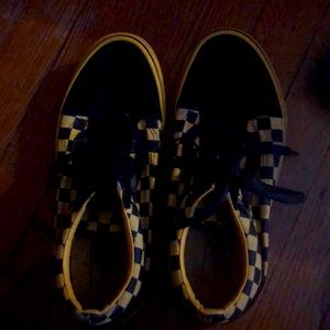 Black and yellow checkered vans
